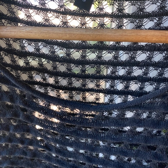 Eileen Fisher Black Asymmetrical Knit Blouse Size Small - Picture 4 of 7